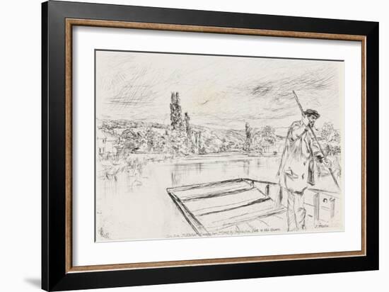 The Punt, 1861 (Etching, Drypoint, Black Carbon Ink, Chine Collé on Wove Paper)-James Abbott McNeill Whistler-Framed Giclee Print