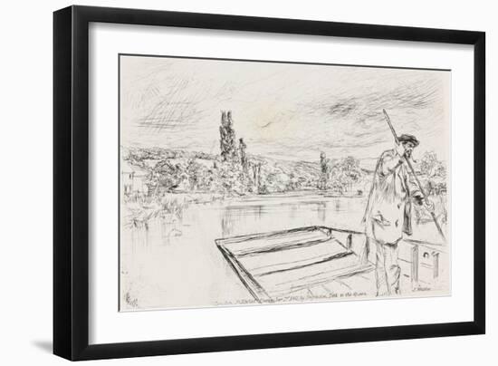 The Punt, 1861 (Etching, Drypoint, Black Carbon Ink, Chine Collé on Wove Paper)-James Abbott McNeill Whistler-Framed Giclee Print