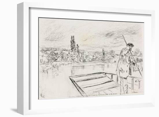 The Punt, 1861 (Etching, Drypoint, Black Carbon Ink, Chine Collé on Wove Paper)-James Abbott McNeill Whistler-Framed Giclee Print