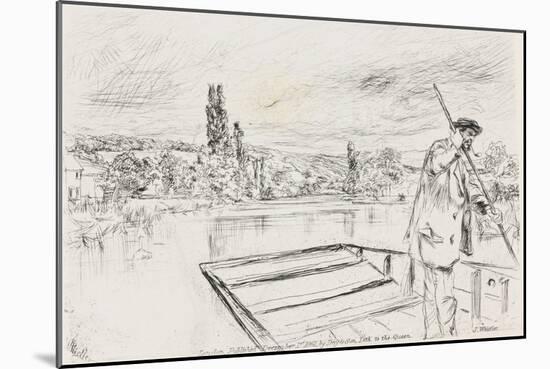 The Punt, 1861 (Etching, Drypoint, Black Carbon Ink, Chine Collé on Wove Paper)-James Abbott McNeill Whistler-Mounted Giclee Print