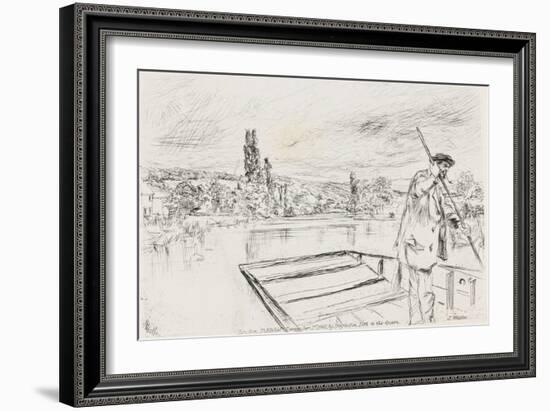 The Punt, 1861 (Etching, Drypoint, Black Carbon Ink, Chine Collé on Wove Paper)-James Abbott McNeill Whistler-Framed Giclee Print