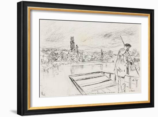 The Punt, 1861 (Etching, Drypoint, Black Carbon Ink, Chine Collé on Wove Paper)-James Abbott McNeill Whistler-Framed Giclee Print