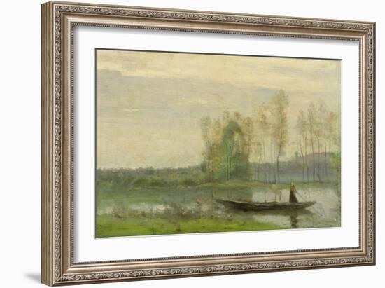 The Punt, 1870-Jean-Baptiste-Camille Corot-Framed Giclee Print