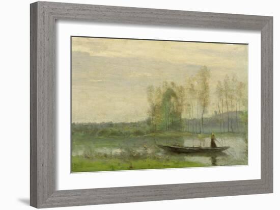 The Punt, 1870-Jean-Baptiste-Camille Corot-Framed Giclee Print