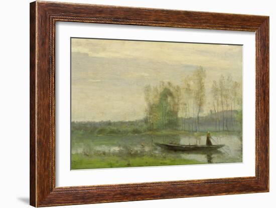 The Punt, 1870-Jean-Baptiste-Camille Corot-Framed Giclee Print