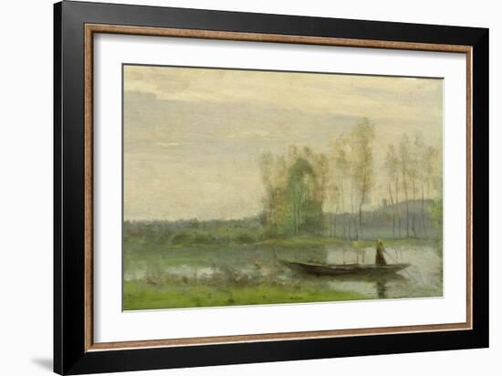 The Punt, 1870-Jean-Baptiste-Camille Corot-Framed Giclee Print