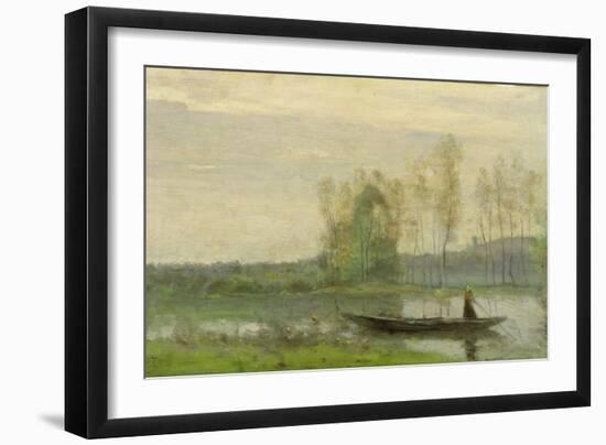 The Punt, 1870-Jean-Baptiste-Camille Corot-Framed Giclee Print