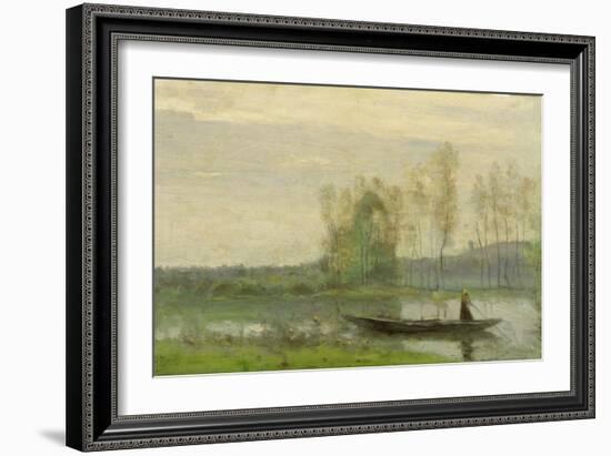 The Punt, 1870-Jean-Baptiste-Camille Corot-Framed Giclee Print