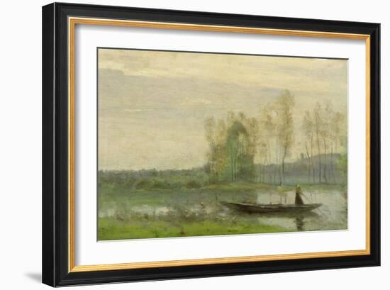 The Punt, 1870-Jean-Baptiste-Camille Corot-Framed Giclee Print