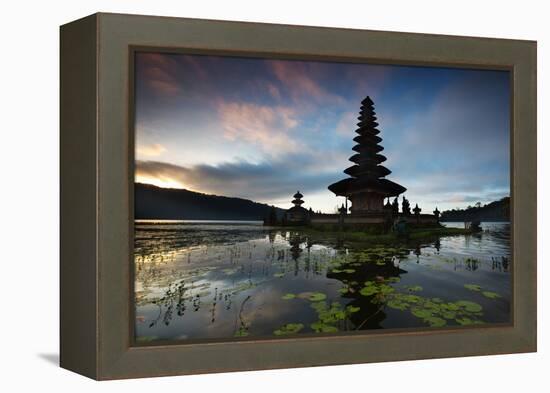 The Pura Ulun Danu Bratan Temple at Sunrise-Alex Saberi-Framed Premier Image Canvas