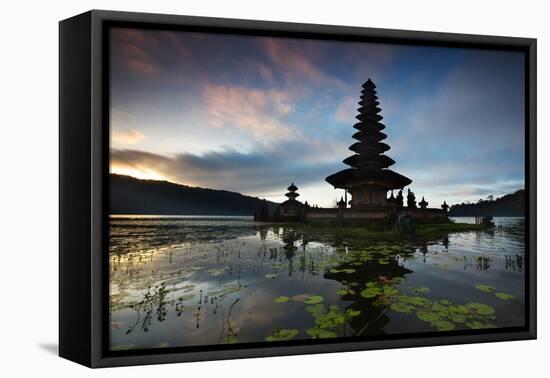 The Pura Ulun Danu Bratan Temple at Sunrise-Alex Saberi-Framed Premier Image Canvas