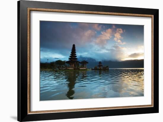 The Pura Ulun Danu Bratan Temple at Sunrise-Alex Saberi-Framed Photographic Print