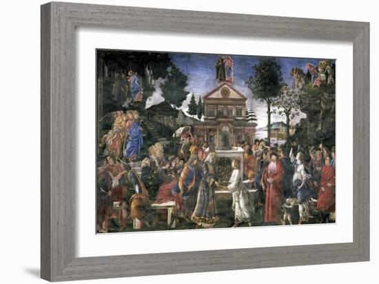 The Purification of the Leper and the Temptation of Christ, in the Sistine Chapel, 1481-Sandro Botticelli-Framed Giclee Print