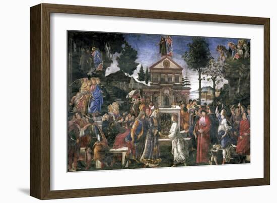 The Purification of the Leper and the Temptation of Christ, in the Sistine Chapel, 1481-Sandro Botticelli-Framed Giclee Print