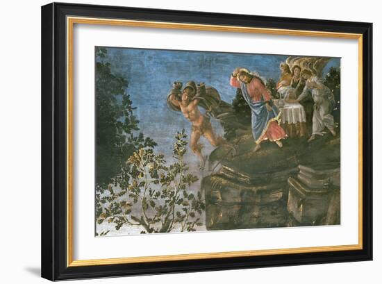 The Purification of the Leper and the Temptation of Christ, in the Sistine Chapel, 1481-Sandro Botticelli-Framed Giclee Print