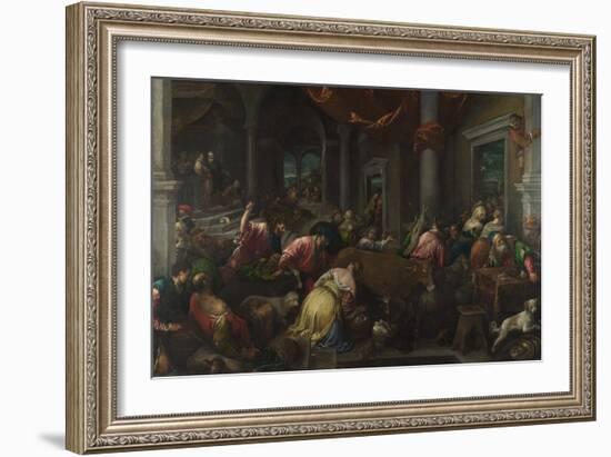 The Purification of the Temple, C. 1580-Jacopo Bassano-Framed Giclee Print