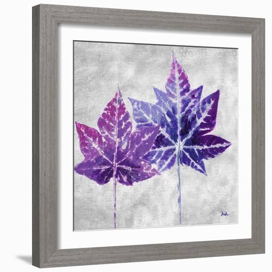 The Purple Leaves on Silver II-Patricia Pinto-Framed Art Print