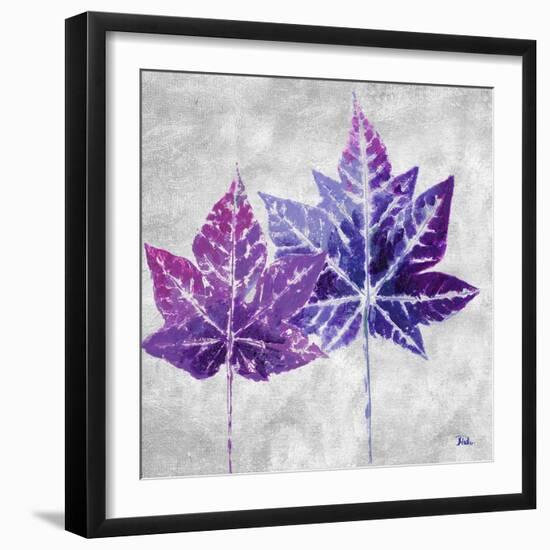 The Purple Leaves on Silver II-Patricia Pinto-Framed Art Print