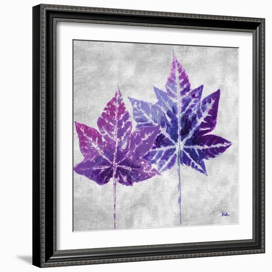 The Purple Leaves on Silver II-Patricia Pinto-Framed Art Print