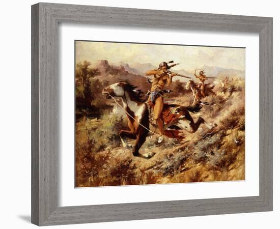 The Pursuit-Edgar Samuel Paxson-Framed Giclee Print