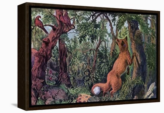 The Puzzled Fox, 1872-Currier & Ives-Framed Premier Image Canvas