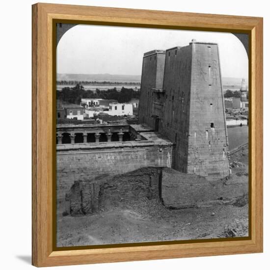 The Pylon and Court of the Temple of Horus at Edfu, Egypt, 1900-Underwood & Underwood-Framed Premier Image Canvas