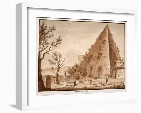 The Pyramid of C.Cestius, 1833-Agostino Tofanelli-Framed Giclee Print