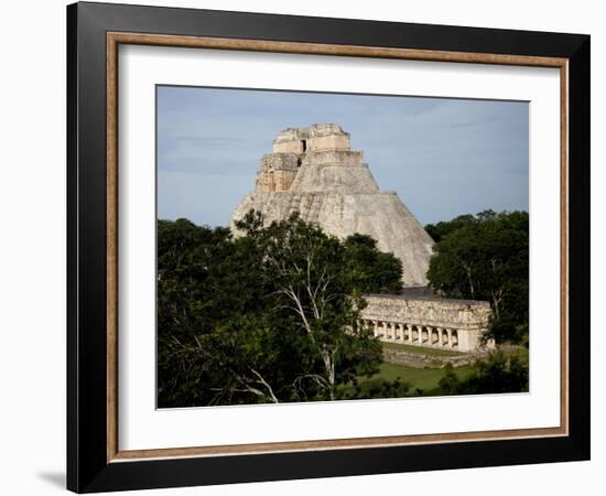 The Pyramid of the Magician, Uxmal, UNESCO World Heritage Site, Yucatan, Mexico, North America-Balan Madhavan-Framed Photographic Print