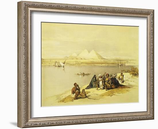 The Pyramids at Giza, Egypt, Lithograph, 1838-9-David Roberts-Framed Giclee Print