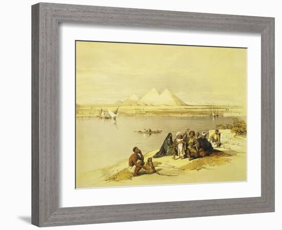 The Pyramids at Giza, Egypt, Lithograph, 1838-9-David Roberts-Framed Giclee Print