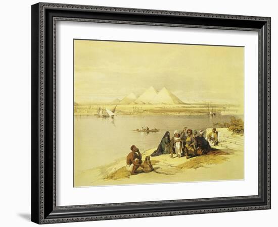 The Pyramids at Giza, Egypt, Lithograph, 1838-9-David Roberts-Framed Giclee Print