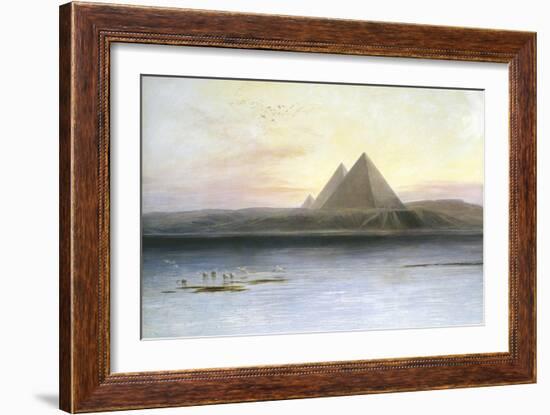 The Pyramids at Gizeh, 19th Century-Edward Lear-Framed Giclee Print