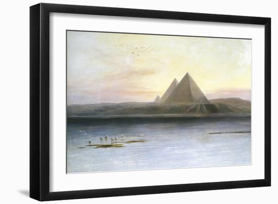 The Pyramids at Gizeh, 19th Century-Edward Lear-Framed Giclee Print