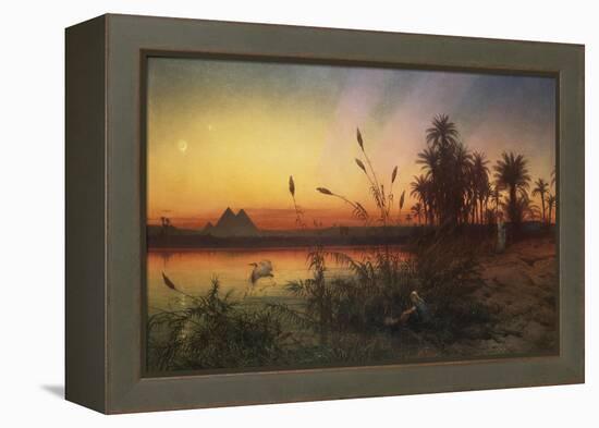 The Pyramids from the Island of Roda at Sunset-Frank Dillon-Framed Premier Image Canvas