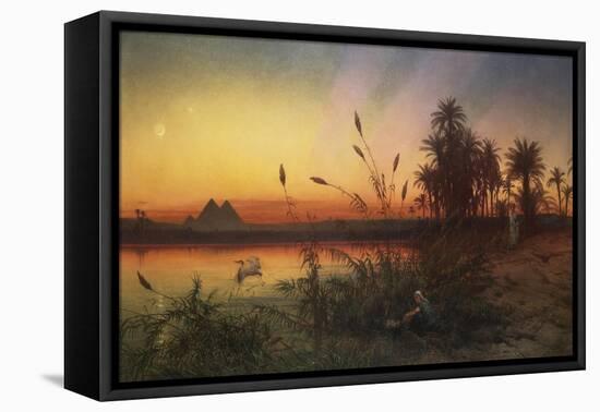 The Pyramids from the Island of Roda at Sunset-Frank Dillon-Framed Premier Image Canvas