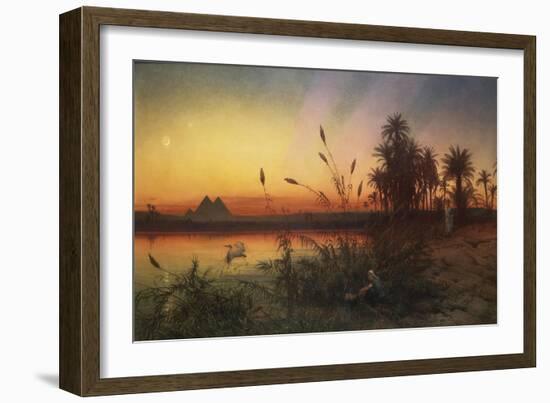 The Pyramids from the Island of Roda at Sunset-Frank Dillon-Framed Giclee Print