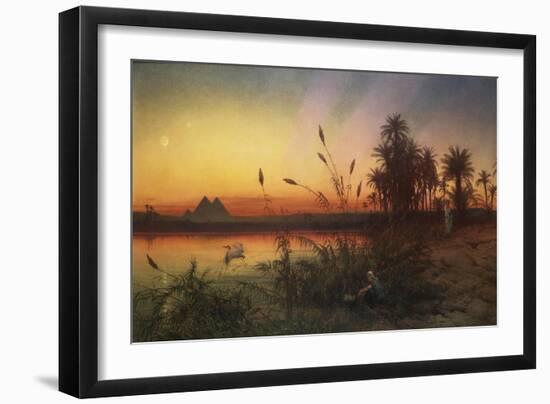 The Pyramids from the Island of Roda at Sunset-Frank Dillon-Framed Giclee Print