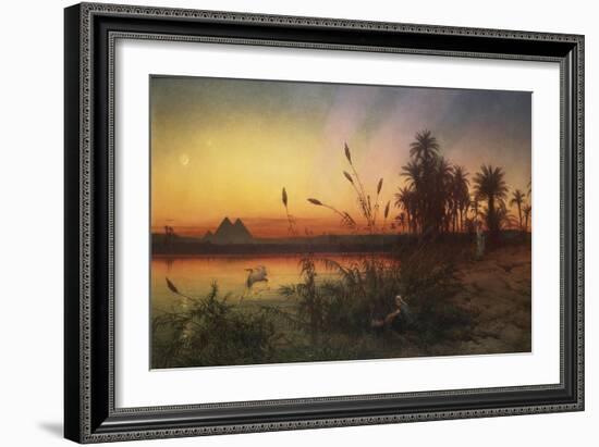 The Pyramids from the Island of Roda at Sunset-Frank Dillon-Framed Giclee Print