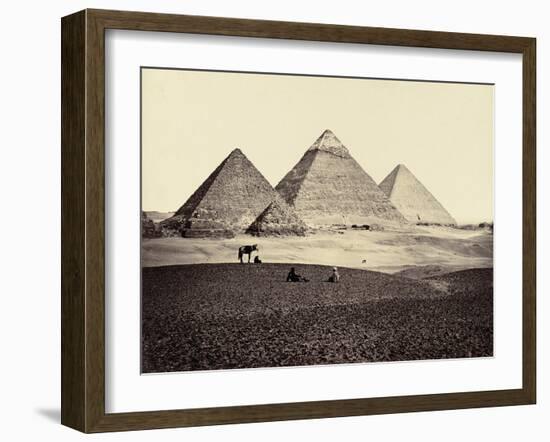 The Pyramids of El-Geezeh, from the South-West, 1858-Francis Frith-Framed Giclee Print