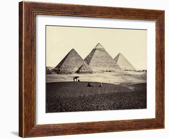 The Pyramids of El-Geezeh, from the South-West, 1858-Francis Frith-Framed Giclee Print