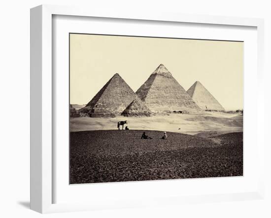 The Pyramids of El-Geezeh, from the South-West, 1858-Francis Frith-Framed Giclee Print