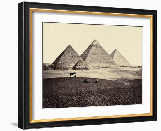 The Pyramids of El-Geezeh, from the South-West, 1858-Francis Frith-Framed Giclee Print