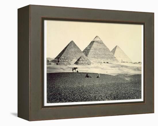 'The Pyramids of El-Geezeh from the South West', Egypt, 1858-Francis Frith-Framed Premier Image Canvas