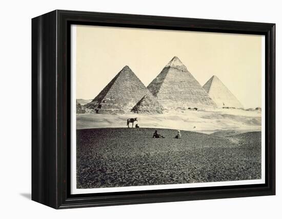 'The Pyramids of El-Geezeh from the South West', Egypt, 1858-Francis Frith-Framed Premier Image Canvas