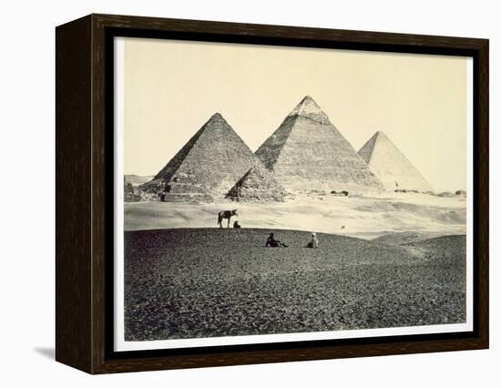 'The Pyramids of El-Geezeh from the South West', Egypt, 1858-Francis Frith-Framed Premier Image Canvas