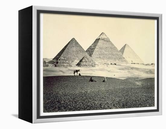 'The Pyramids of El-Geezeh from the South West', Egypt, 1858-Francis Frith-Framed Premier Image Canvas