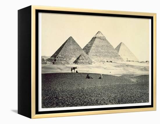 'The Pyramids of El-Geezeh from the South West', Egypt, 1858-Francis Frith-Framed Premier Image Canvas