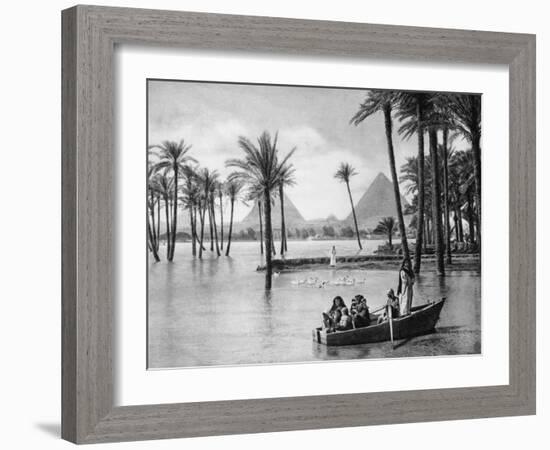 The Pyramids of Giza During a Flood, Cairo, Egypt, C1920S-null-Framed Giclee Print