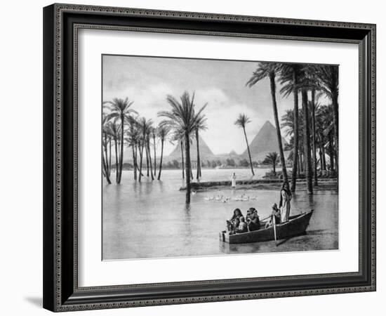 The Pyramids of Giza During a Flood, Cairo, Egypt, C1920S-null-Framed Giclee Print