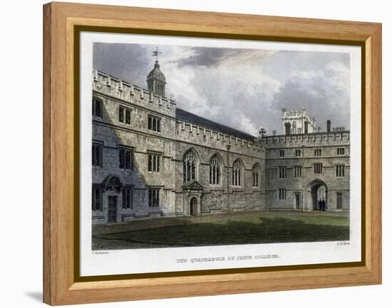 The Quadrangle of Jesus College, Oxford University, C1830S-John Le Keux-Framed Premier Image Canvas